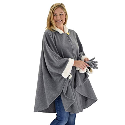 Le Moda Women’s Hooded Cape with Matching Gloves | Winter Collection | One Size Fits All2