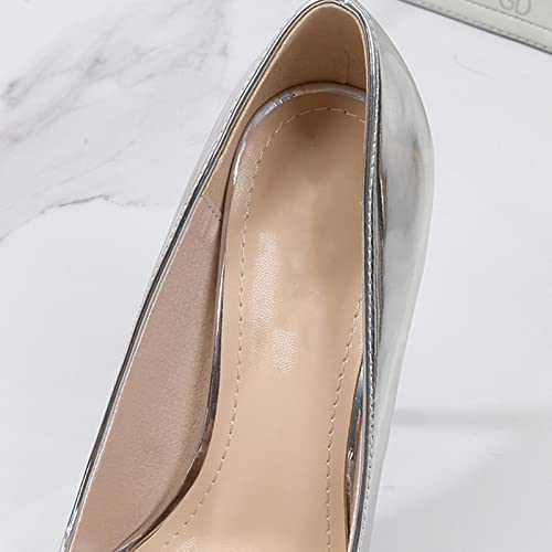 12CM/4.72IN Women's Elegant Temperament Wedding Party Pumps Stiletto Sexy Pointed High Heels Slip On Stiletto Court Shoes Ladies Sexy Pole Dancer Stripper Party4