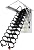Concertina Loft Ladder, Alloy Pull-Down Attic Access Ladder, Ceiling Mount Telescoping Folding Stairs, 660 lbs Capacity, Invisible Space-Saving Design(70x110cm/27.5x43.3in)