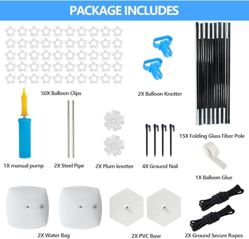 Image of Balloon Arch Kit - 9FT Tall & 10FT Wide Adjustable Stand Frame for Wedding, Baby Shower, Birthday Party - Garden Arbors, Plant Support, Photo Backdrop Decor