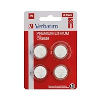 Verbatim Premium Lithium Knopfzellen CR2025 4-er Pack 3V 160mAh, Lithium-Knopfzellen-Batterien für Uhr Autoschlüssel Fernbedienung Kamera Spielzeug & Co, Knopfbatterie Lithiumbatterie