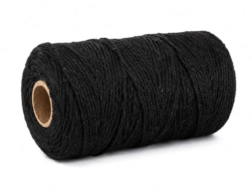 Image of G2PLUS 656 Feet Black String,2MM Cotton Twine for DIY Arts & Crafts