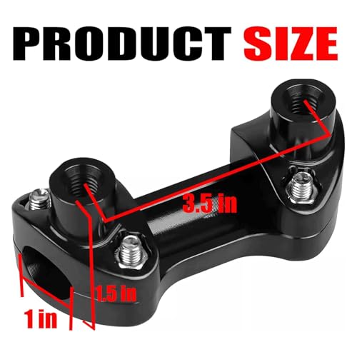 Image of 1 inch Handlebar Riser /Top Clamp Kit 1.5 inch Tall for Harley Touring Sportster Softail Dyna (Rise Height: 1.5 inch, For 1 inch Bar) (1'' Handlebar Top Riser Clamp-Black）