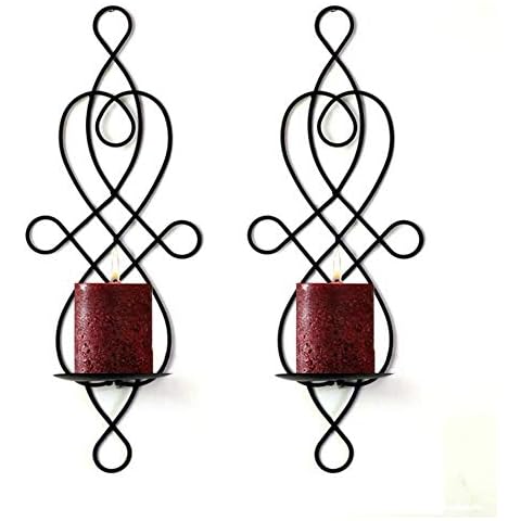 Juego de 2 candelabros de pared de metal elegante Cover