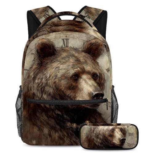 Sac à dos motif papillon vintage multicolore avec trousse assortie