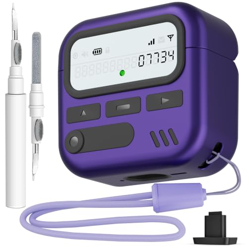 Image of for AirPods 4 Case with Safty Lock,Retro Inspired Pager Style (Purple)