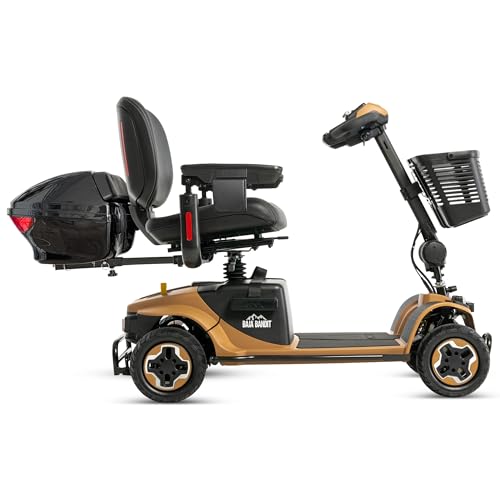 Pride Baja Bandit 4 Wheel Scooter + Accessories, Off Road Capable Mobility Scooter for Adults, 20 AH Lithium Battery, 400 Lb Weight Capacity, Full Suspension, Heavy Duty Scooter, Portable, Warranty