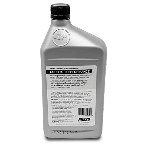 Aceite para motor mezcla sintética SAE 10W40 32oz Russo miniatura 4
