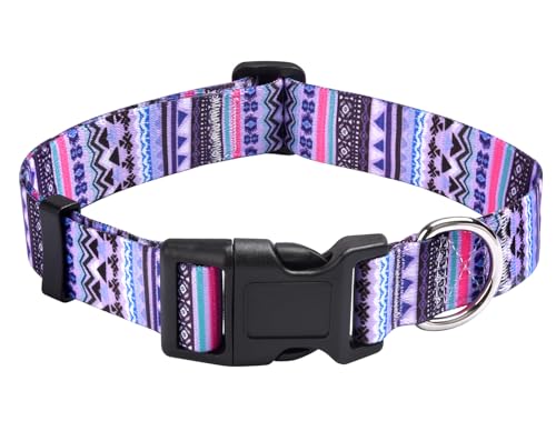 Mihqy Dog Collar with Bohemia Floral Tribal Geometric Patterns