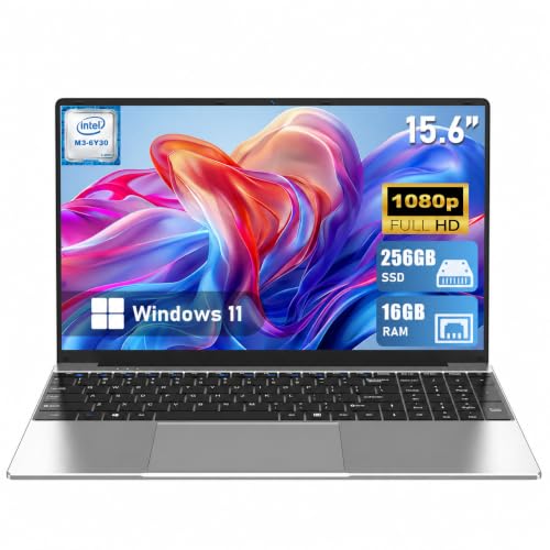 Image of 2026 New Laptop Computer, 15.6 Inch Window 11 Pro Lap Top PC 16GB RAM 256GB SSD, Core M3(Beat N4000), 2-Year Warranty, FHD 1920 * 1080, 180Open, UHD Graphics, Full-Size Keyboard
