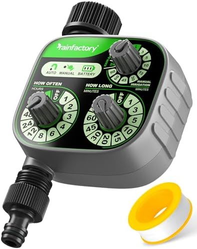 rainfactory Programador de riego con 3 mandos - Temporizador de r...