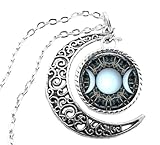 Triple Goddess Necklace Pendant Wiccan Pentagram Jewelry Moon Gift Girls Women's