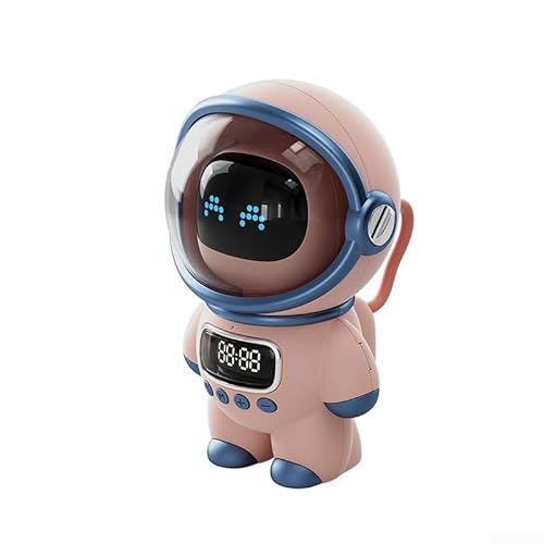 Robot Altoparlante Bluetooth, Interattivo Intelligente AI Robot 5.1 EDR Altoparlante con Apprendimento Radio FM Sveglia Altoparlante Wireless per Feste (Rosa)