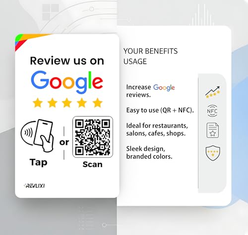 Google Review Tap Card (3-Pack) - Boost Reviews w/Reusable Google Review Card & QR Code - No App or Subscription - Compatible with iPhone & Android -Boost Google Reviews with our Google Card by REVLIXI - Used condition - Image 4