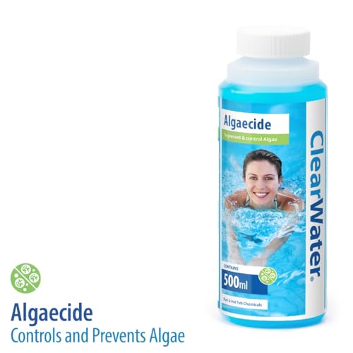 Clearwater Pool Chemical Starter Kit for Above Ground Pool and Paddling Pool Water Treatment (Includes Chlorine, pH Minus, pH Plus, Algaecide and Test Strips)
