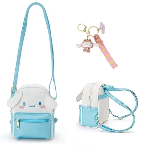 Mini mochila de anime kawaii + chaveiro anime cosplay mochila linda bolsa de ombro, Bule, Small, Mochilas de viagem