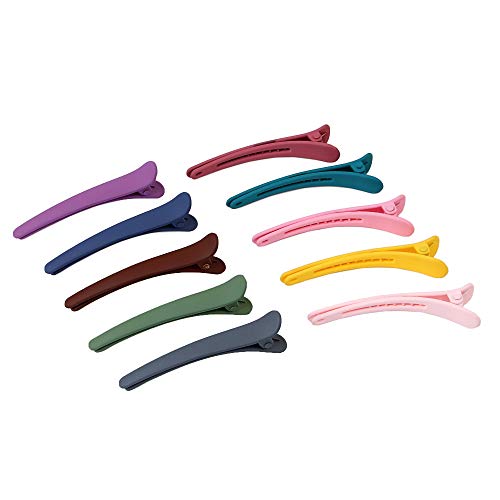 Jasonsy 10 Pcs Hair Clips,Professional Multiple Color Plastic Duck Teeth Bows Hair Clips,Multifunction Non-Slip Crocodile Hair Clips for Women,Kids and Babies - DIY Accessories Hairpins (10)