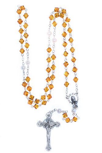 Austrian Crystal Catholic Prayer Rosary - Includes Pouch, 'How to Pray the Rosary' Guide and Birth Month Meaning Where Applicable3