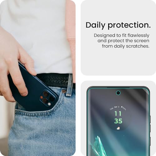 Image of FIRST MART TPU Screen Protector for Motorola Edge 40 / Motorola Edge 40 Neo - Unbreakable Membrane Protection, Case Friendly Coverage, Bubble-Free, Edge to Edge Coverage [ 1 Pack]