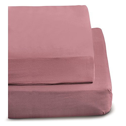 IRISETTE 0006_61_147897 Merkur Drap-Housse en Flanelle 100 x 200 cm, Fraise Cover