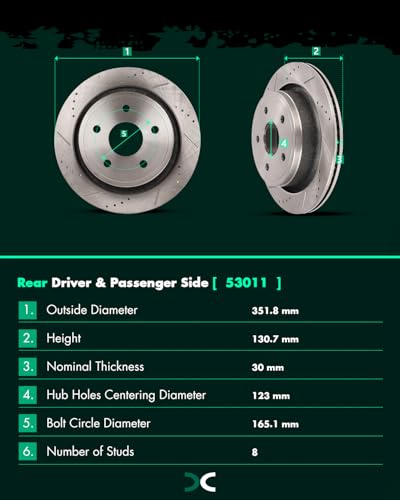 Image of SCITOO Brake Kits Front Rear Brake Rotors Brake Pad:53005;53006;D966;D898 | Fit For Dodge For Durango 2004-2006,For Dodge For Ram 1500 2002-2005