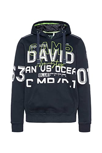 Camp David Herren Sweatshirt Navy/weiß/neongrün L