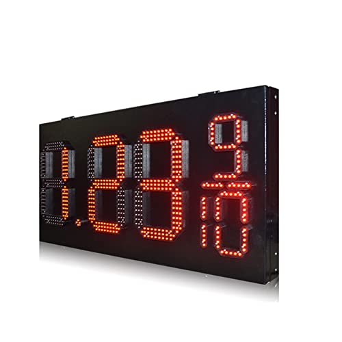 Cronómetro digital portátil para gimnasio, 12 pulgadas, rojo, resistente a la lluvia, formato 8.88, indicador LED para estaciones de servicio, pantalla de precios al aire libre, montaje en pared miniatura 3