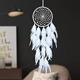 Dream Catcher Girl with Feathers Dream Catcher Gift Room Decorations (White)