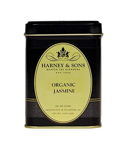 Harney ORGANIC JASMINE 4 oz Loose Green Tea in Gift Tin