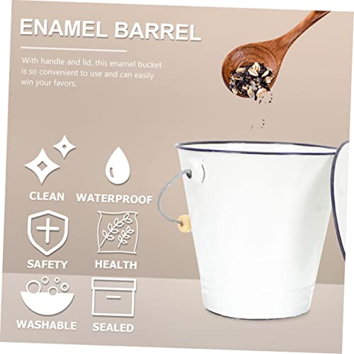 Cubo esmaltado y dispensador de líquidos metálico para decoración de hogar y jardín 4