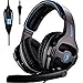 PS4 Gaming Headsets, Sades SA810 Xbox one Gaming Headphones 3.5MM Interface with MIC in-Line Control for Multiplatform PC/Xbox one/PS4/MAC/Tablet (Black Blue)