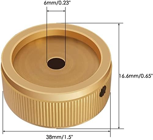 mxuteuk Gold Aluminum Alloy Electric Guitar Knobs Speed Volume Tone Control Knobs Potentiometer Control Knobs for Electric Guitar or Precision Bass Screw Type 38 x 16.6mm (dh) KNOB-12-GLD