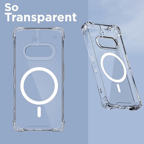 Image of Pikkme Back Cover for Nothing Phone 3A | Shockproof PC + TPU Magnetic Support Protective Bumper Case (Transparent MagSafe)