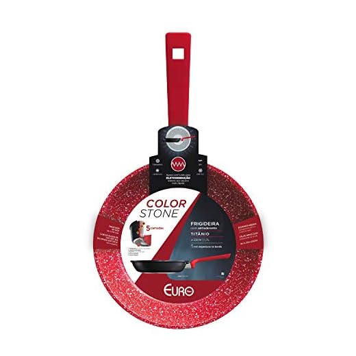 Frigideira 22 cm ColorStone de alumínio com antiaderente, Titânio, ALU8259-TI, Euro Home