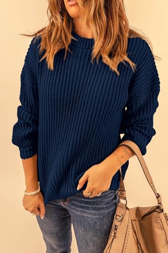 PRETTYGARDEN Fall Sweaters for Women 2025 Fashion Long Sleeve Casual Ribbed Knit Winter Clothes Pullover Jumper Tops