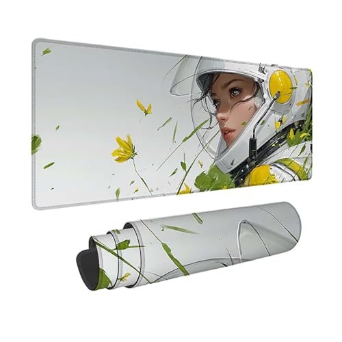 Tapis de souris XXL blanc astronaute 800x400mm pour bureau gaming
