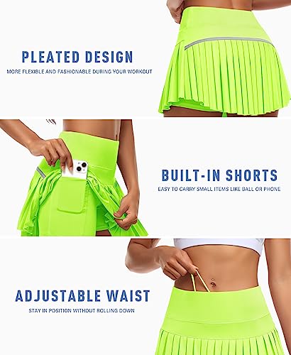 Image of JoyGirl Womens Pleated Tennis Skirt High Waist Golf Skort | Built-in Shorts with Pockets, Mini Athletic Skirt, Breathable, for Tennis Golf Pickleball Workout