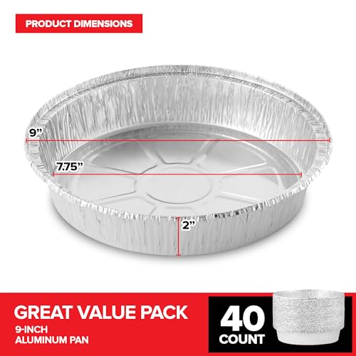 Nicole Home Collection Aluminum Pans 9 Round Disposable Foil Pans (500 Pack) – 9