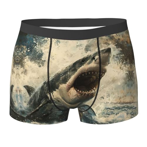 Boxershorts Hai-Sperma-Druck Männer Unterhosen Bequeme Men Retroshorts Atmungsaktiv Boxer Briefs Für Reisen Running Outdoor S