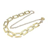 👗Ajuste Libre: La longitud total del cinturón dorado es de 100 cm, y hay muchos orificios en la correa, lo que es conveniente para el ajuste flexible del cinturón de 48 a 96 cm, que se adapta mejor a su cuerpo y es adecuado para personas con una circunferencia de cintura de 19 a 37 pulgadas (consulte la imagen para ver el tamaño detallado)