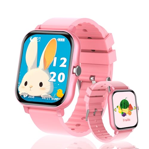 kaacly Reloj Inteligente Niños con Tarjetas de Aprendizaje Música Cuentos para Dormir Contador de Calorías Smartwatch Regalos de Cumpleaños Juguetes para Niños 4 5 6 7 8+