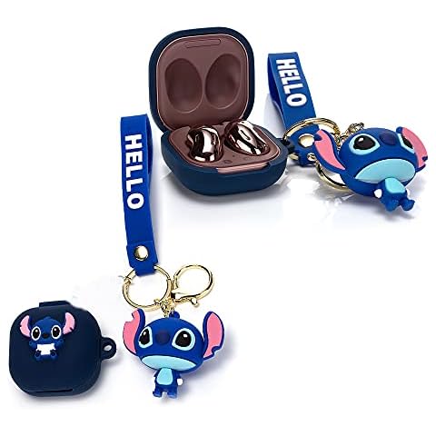 TAOCHEN Cartoon Case Compatible with Galaxy Buds Live&Pro&Buds2 Pro - Shockproof Full Protection Soft Silicone Charging Fun Design Cover with Keychain[Cartoon Series with Doll Keychain] (Stitch) Cover