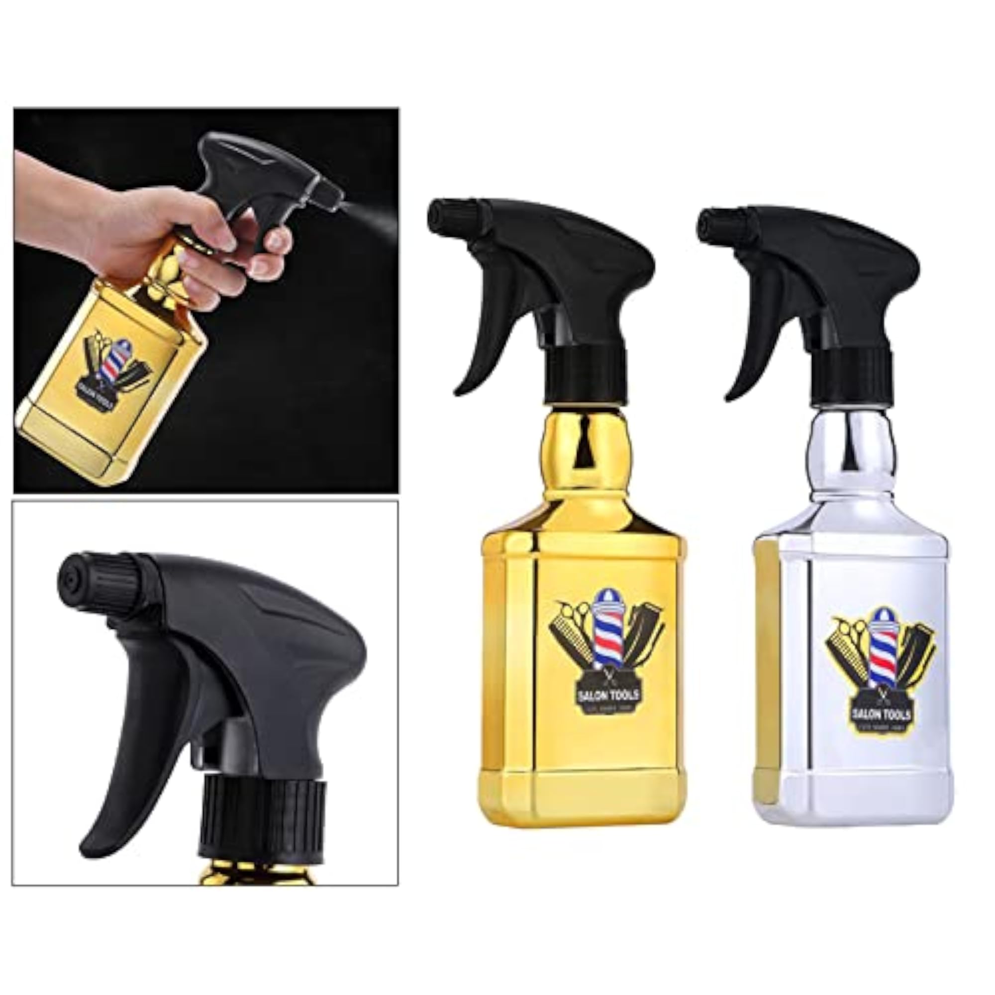 300ml Hair Salon Water Spray Bottle, Golden