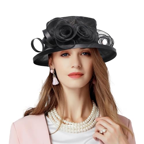 Sombrero floral para mujer para fiesta de té miniatura 1