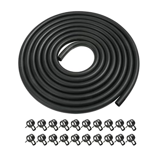 ESEWALAS 20pcs Fuel Line Kit,9.85 Feet 1/4 Inch ID Fuel Line Hose,2/5" (11mm) ID Hose Clamps,Suitable For Motorcycle Small Engines,Tractors,Mowing Machine,Snow Machine.