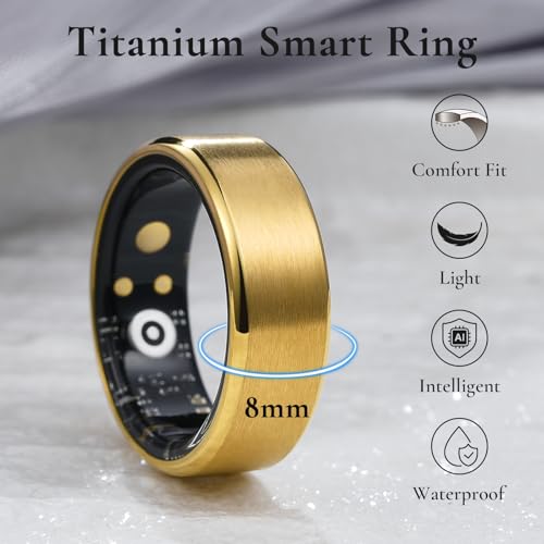 Image of King Will 8mm Men's Smart Rings, Matte Surface Beveled Edge, Waterproof Wedding Band, Comfort Fit