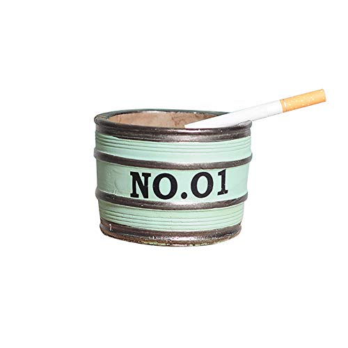Chytaii Cenicero de Cigarrillo Portatil Cenicero Exterior y Interior Ceniceros Originales Cenicero de Pie Ceniceros de Cemento con 2 Portabebidas Diseño Retro Decoración Regalo para Hombre