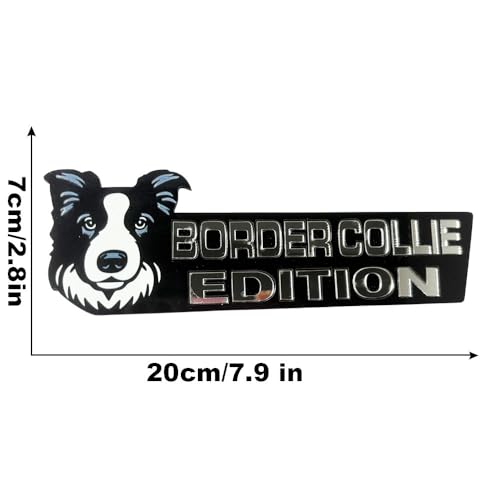 Image of Dog Edition Car Badges Laser Cutting Car Vehicle Emblem,3D Car Badge Automotive Decals Stickers Funy Animal Decor Car Accessories Gifts for Car Truck Rv Boat Exterior Decoration (Border Collie)