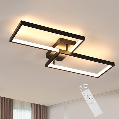 Comely Plafoniera LED Soffitto Dimmerabile, 35W 3625LM Lampadario LED Soffitto con Telecomando 3000K-6500K, Lampada da Soffitto LED Quadrata per Camera da Letto Cucina Soggiorno Ufficio