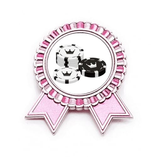 Broche couronne rose de taille M en métal noble pour passionnés de jeux